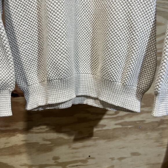 Vintage Peconic Bay Traders Waffle Knit Sweater Large Beige Fisherman Grandpa - Picture 8 of 13